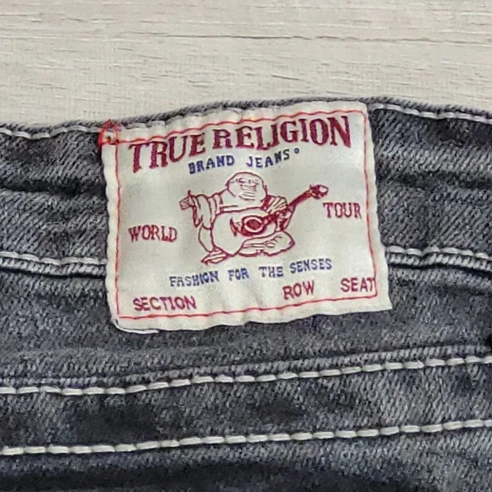 👖True Religion Jeans Boy 10 Shadow Grey Ricky Relaxed Straight Cargo Whiskering